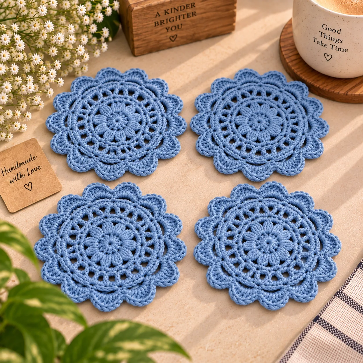 Crochet Coaster Plate Gift Hamper (Set of 6)